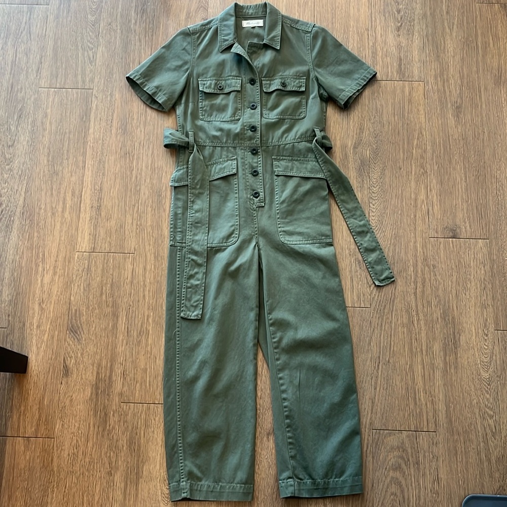 Madewell olive green jumpsuit